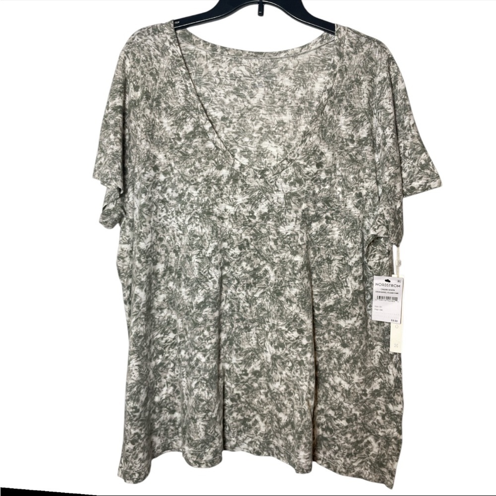 Caslon Women's 3X camo V-Neck shirt sleeve casual printed T shirt Top